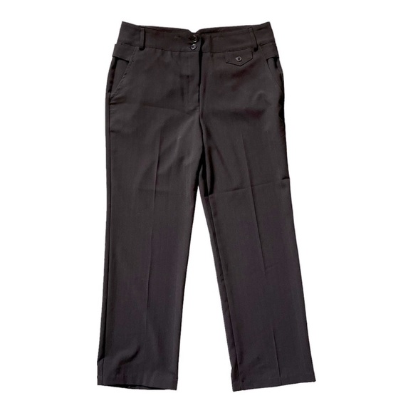 Jessica High Waisted Straight Black Pants with Nice Details (Wardrobe Essential) - Picture 1 of 10